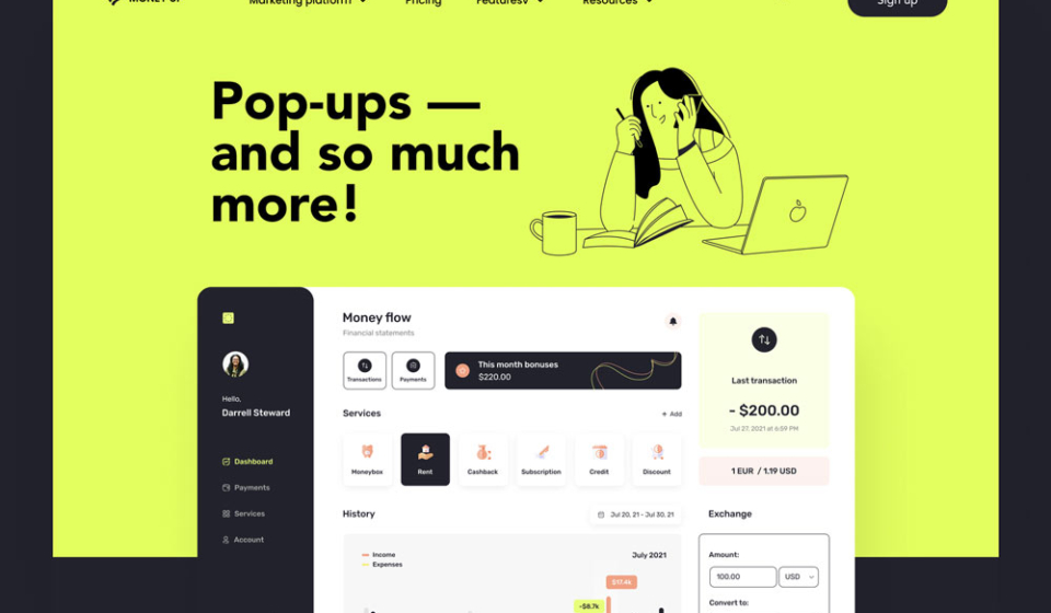 Back-end popups and Graphic Design